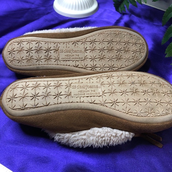 ๐dearfoams Comfy Slippers with Suede upper Medium 7/8 - Picture 5 of 8
